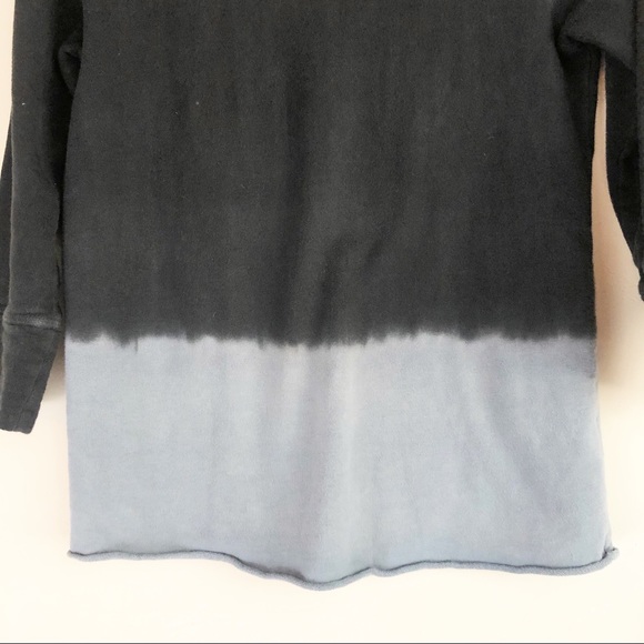 James Perse Raw Edge Dip Dye Pullover Long Sleeve - Picture 3 of 7